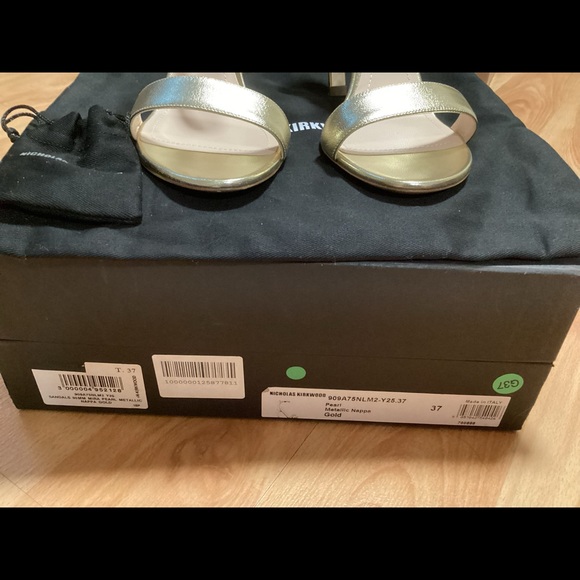 NICHOLAS KIRKWOOD Metallic Nappa 90mm Mira Pearl Sandals - Picture 11 of 12